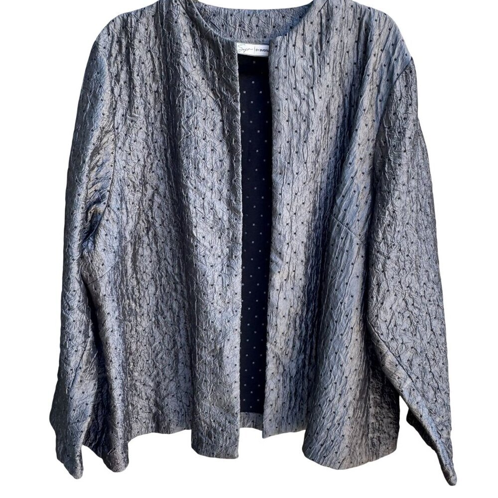 Soft By Avenue Womens‎ Glam Quilted Open-Front Textured Blazer Jacket 22/24